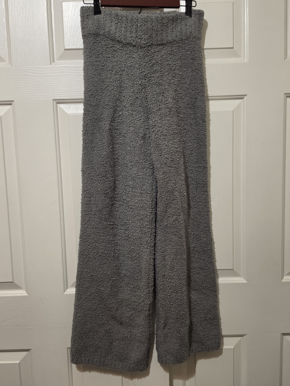 SKIMS Cozy Knit Pants Sz S/M Wide Leg Loungewear Womens Gray Teddy Cozy